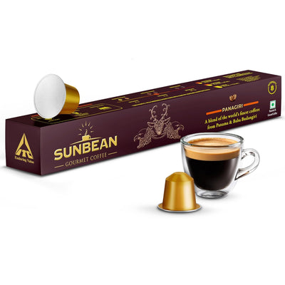 ITC SUNBEAN Panagiri Gourmet Coffee Capsules Box | Intensity - 8 | Nespresso® Compatible | Single Serve | Medium Roast | Pack of 10