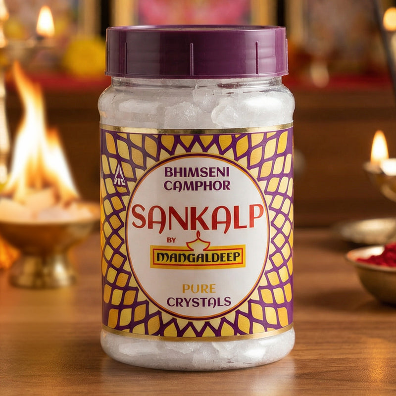 Mangaldeep Sankalp Pure Bhimseni Camphor Flakes 100g Jar